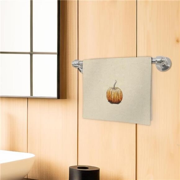 Fall Pumpkin Kitchen Towels - Set of 2, Vintage‎ Pumpkin Maple Leaves Decorative - Picture 4 of 8